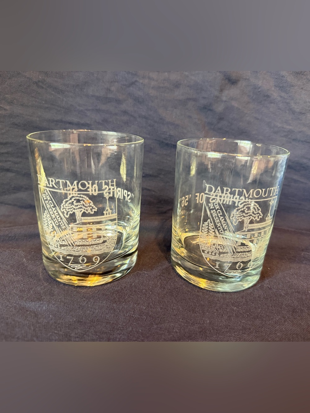 Vintage Dartmouth College Spirits of '56 Rocks Glasses - Set of 2